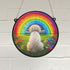Bichon Frise Rainbow Bridge Stained Glass Effect Suncatcher